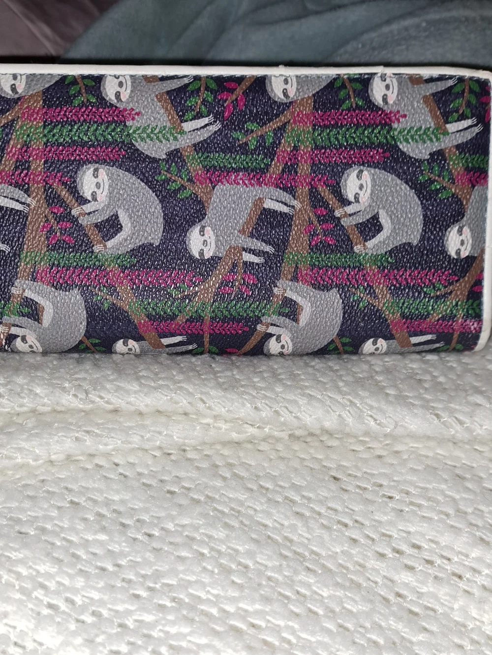 Kids Sloth Wallet - Navy with Gray Sloths